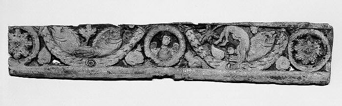 Architectural Relief with 'Nilotic' Motifs, Wood; carved and painted