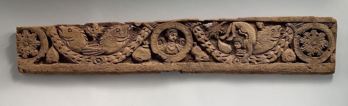 Architectural Relief with 'Nilotic' Motifs, Wood; carved and painted 