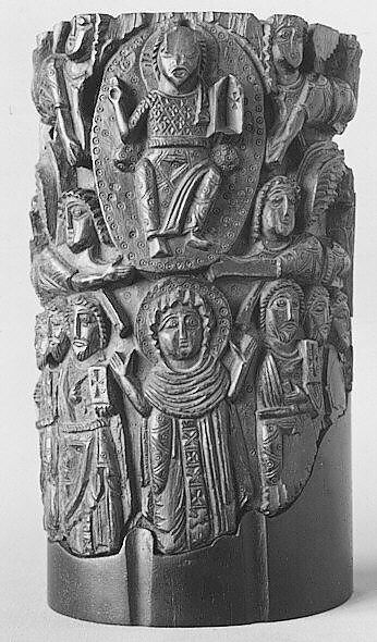 Tusk Fragment with the Ascension, Ivory; carved