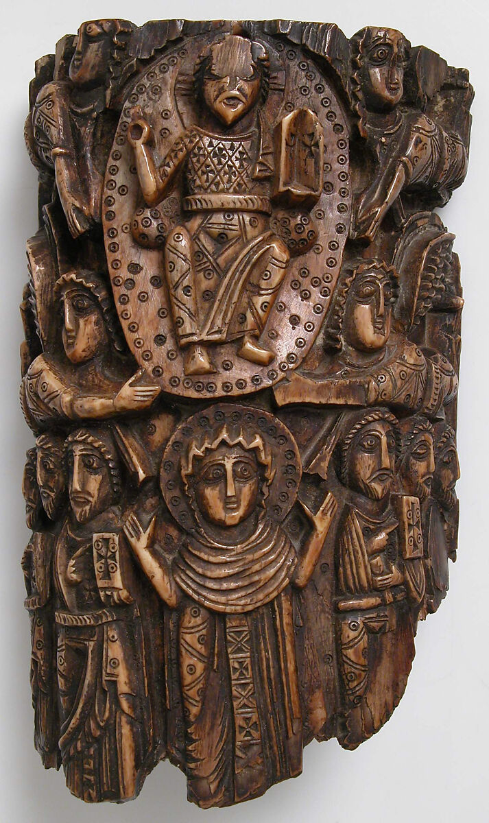 Tusk Fragment with the Ascension, Ivory; carved