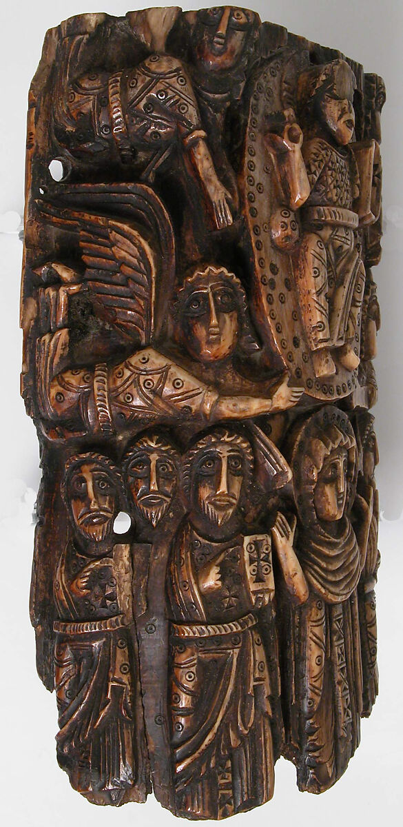 Tusk Fragment with the Ascension, Ivory; carved