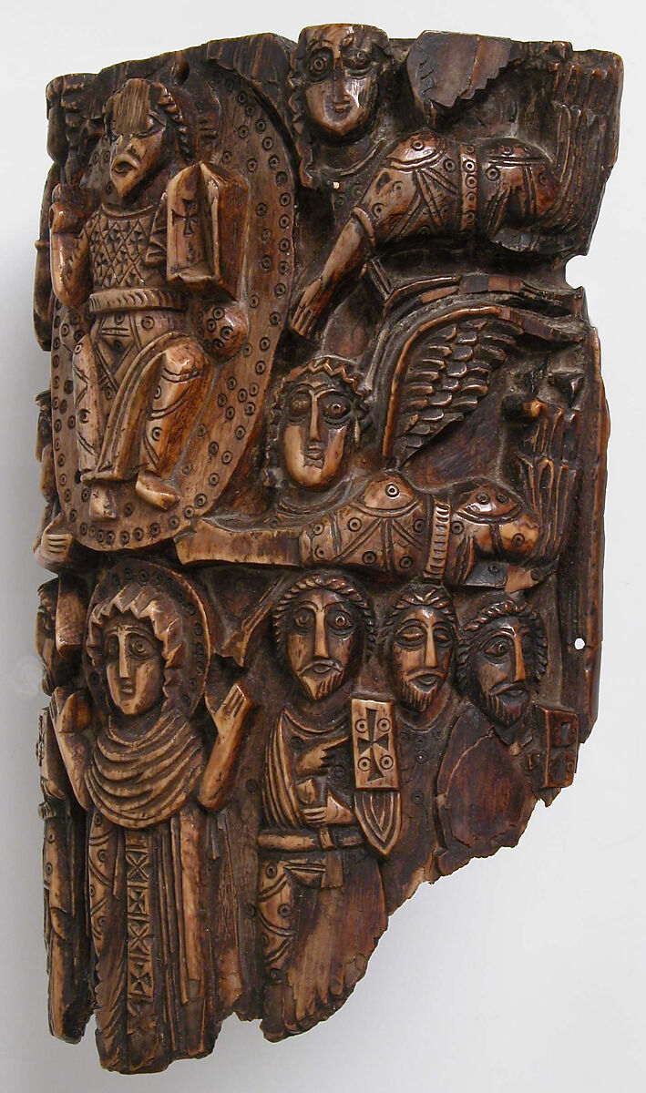 Tusk Fragment with the Ascension, Ivory; carved