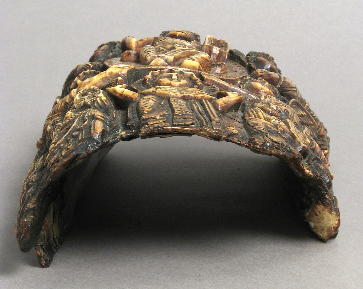 Tusk Fragment with the Ascension, Ivory; carved