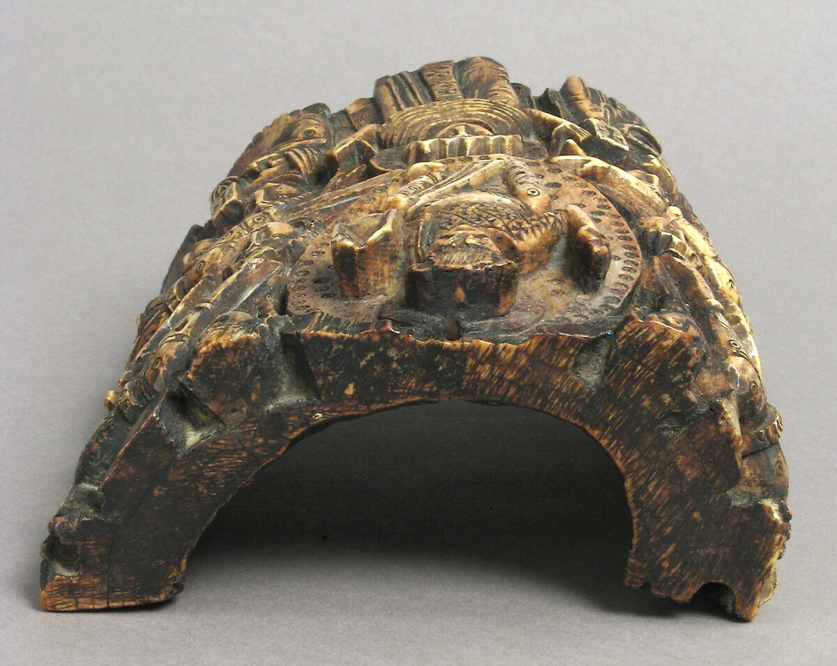 Tusk Fragment with the Ascension, Ivory; carved