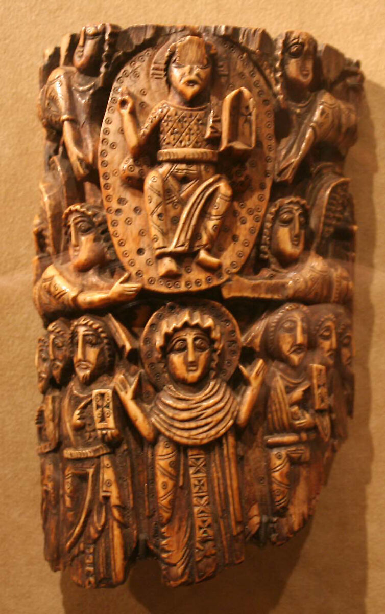 Tusk Fragment with the Ascension, Ivory; carved