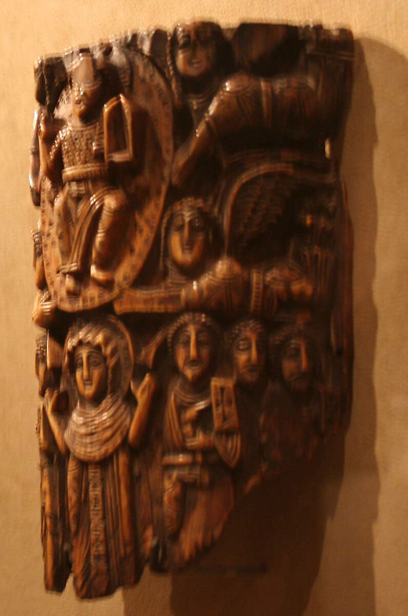 Tusk Fragment with the Ascension, Ivory; carved