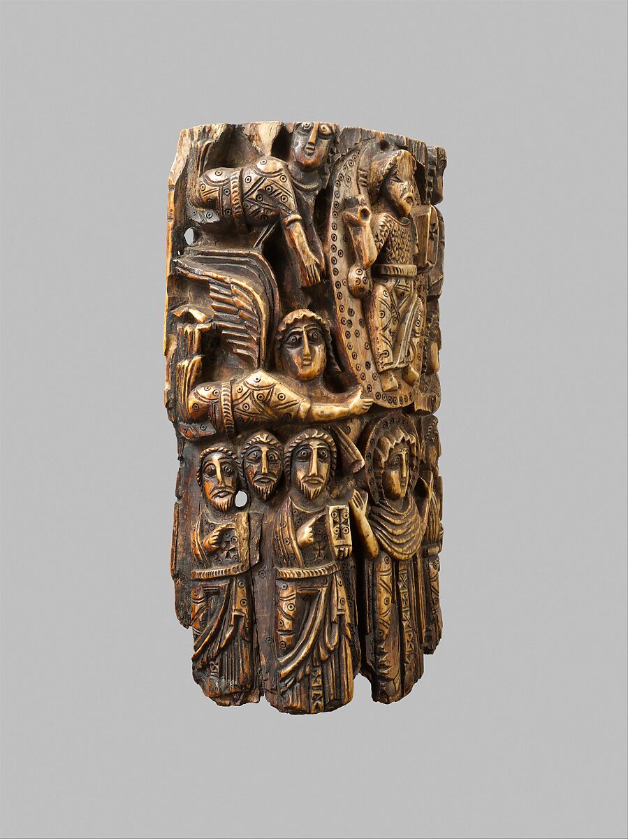 Tusk Fragment with the Ascension, Ivory; carved