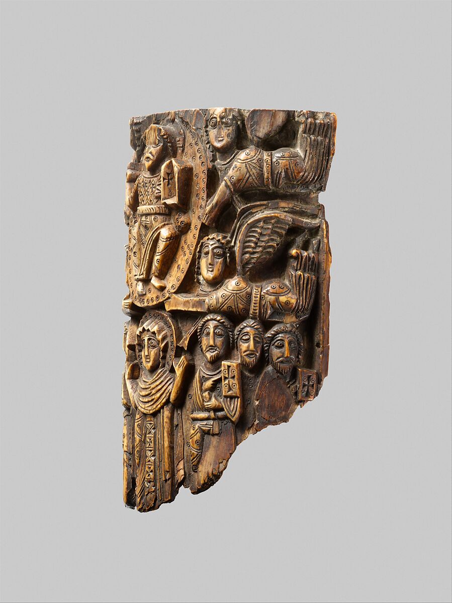 Tusk Fragment with the Ascension, Ivory; carved