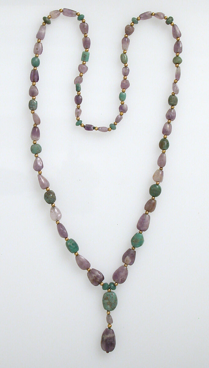 Necklace, Amethyst, feldspar 