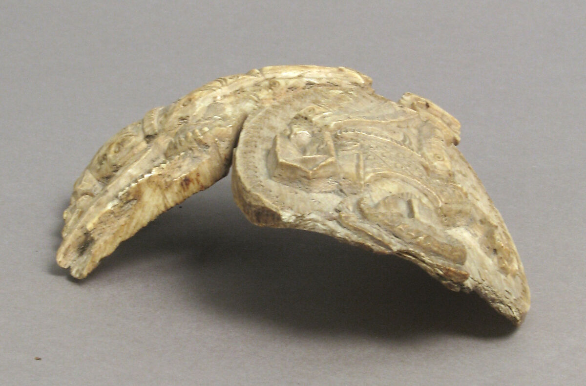 Tusk Fragment with Christ Enthroned, Ivory; carved