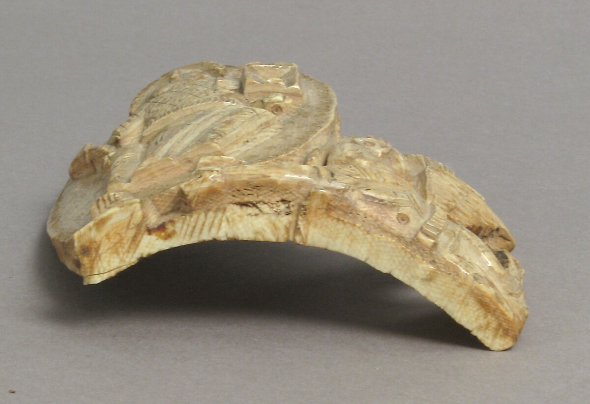 Tusk Fragment with Christ Enthroned, Ivory; carved