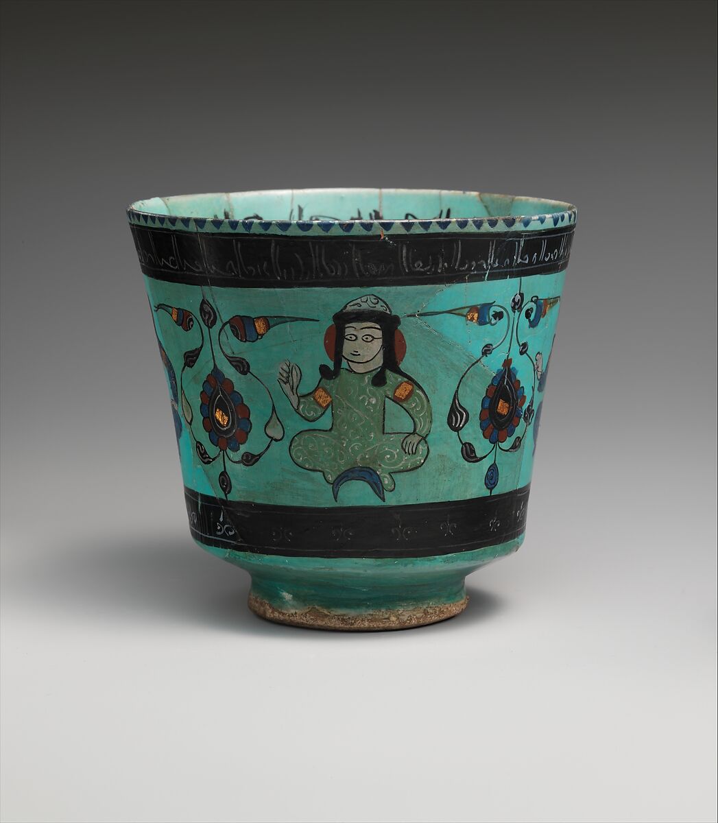 Beaker, Stonepaste; overglaze painted (mina'i) 