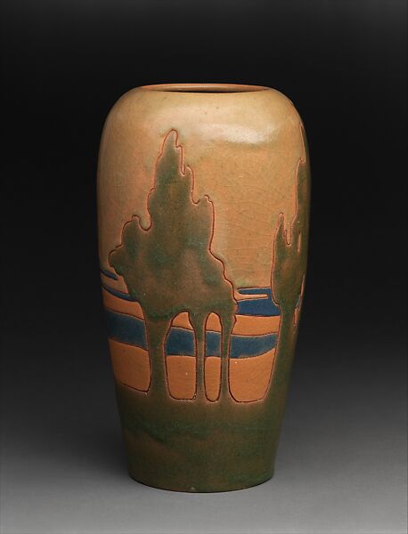 Vase, Designed by Frederick Hurten Rhead (American (born England), Hanley, Stoke-on-Trent 1880–1942 New York), Earthenware, American 