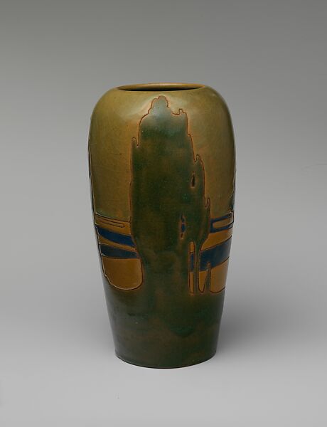 Vase, Designed by Frederick Hurten Rhead (American (born England), Hanley, Stoke-on-Trent 1880–1942 New York), Earthenware, American