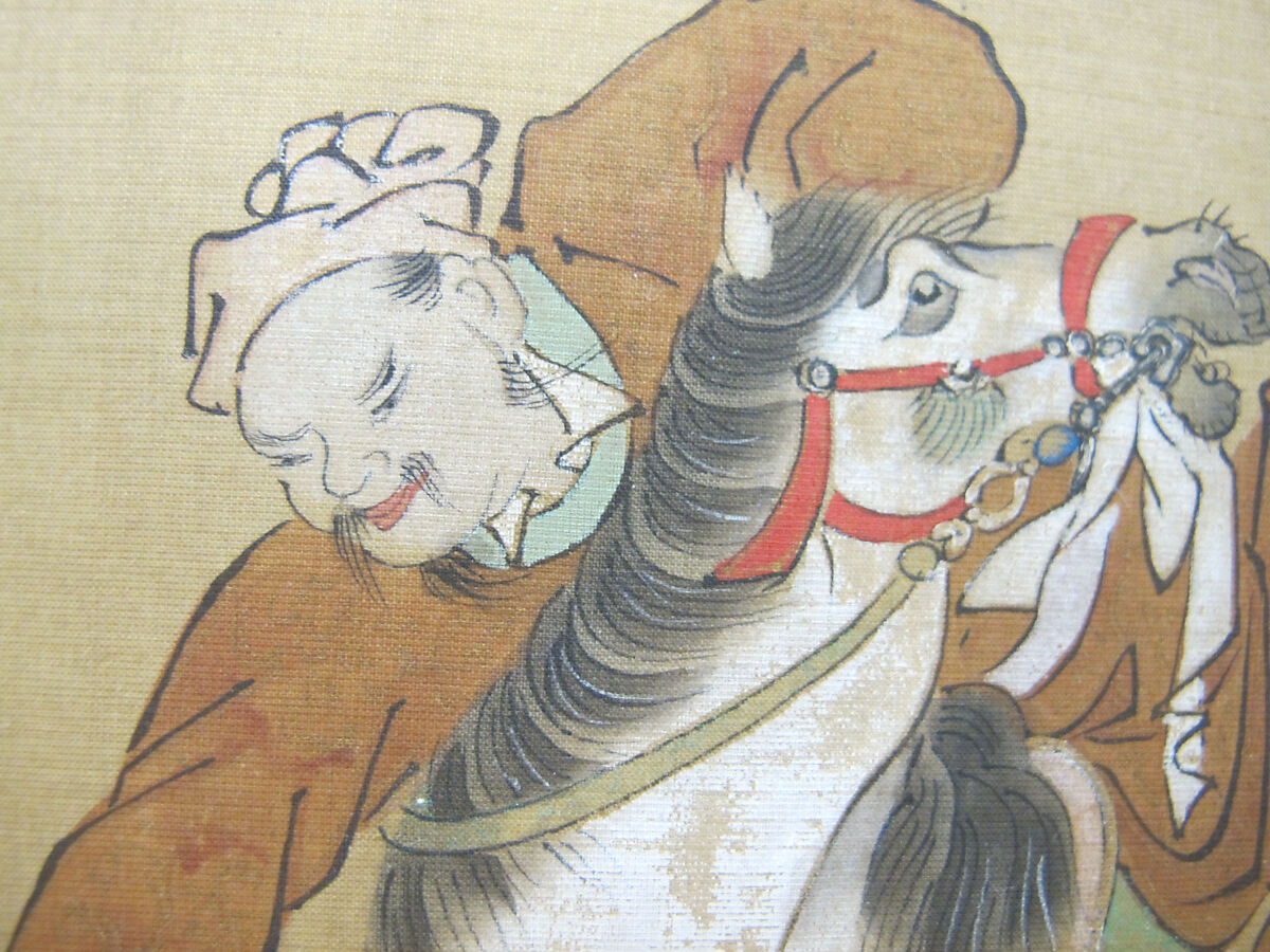 Tartars Playing Polo, Kano Eisen'in Furunobu 狩野永川院古 (Japanese, 1696–1731), Hanging scroll; ink and color on silk, Japan