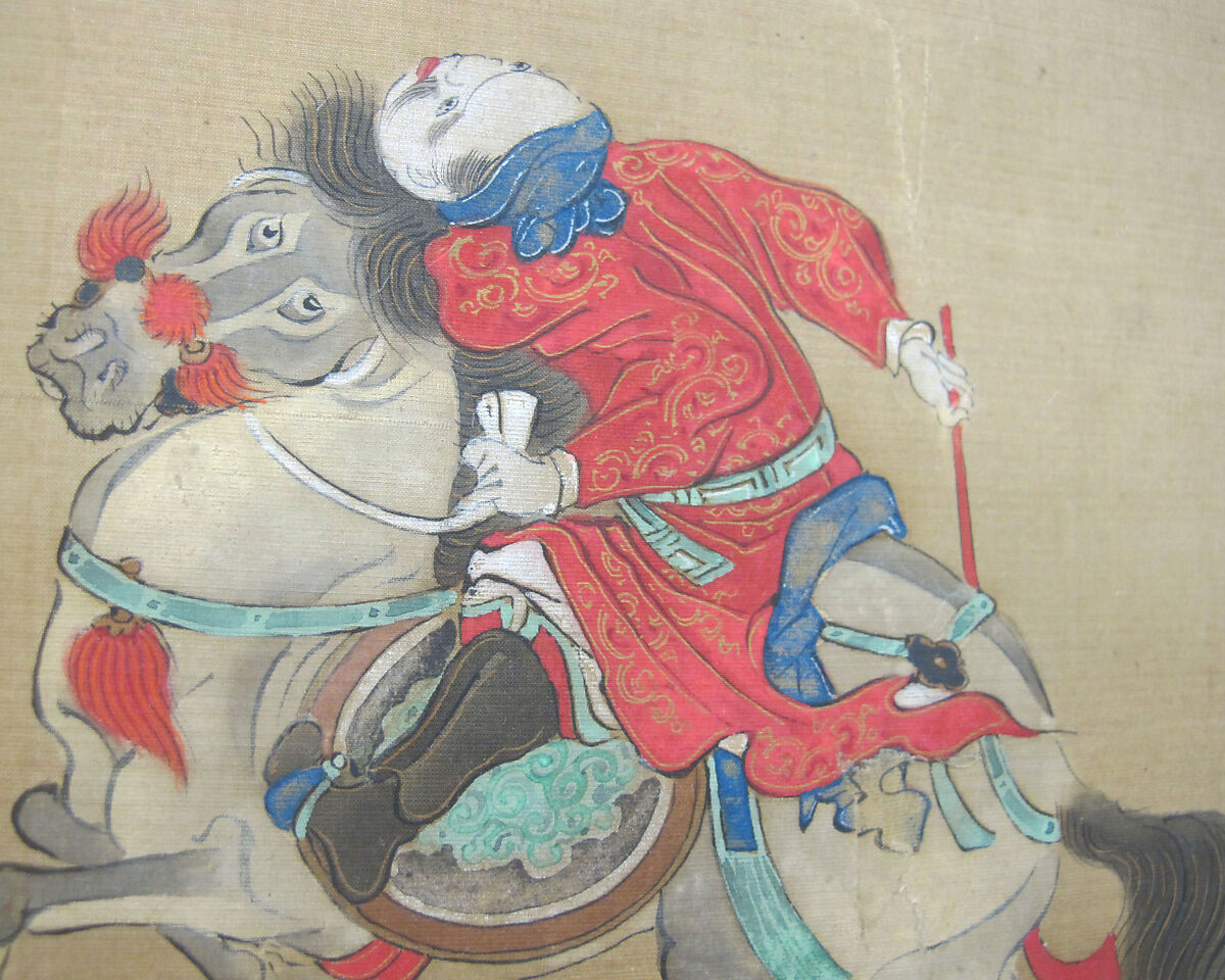 Tartars Playing Polo, Kano Eisen'in Furunobu 狩野永川院古 (Japanese, 1696–1731), Hanging scroll; ink and color on silk, Japan