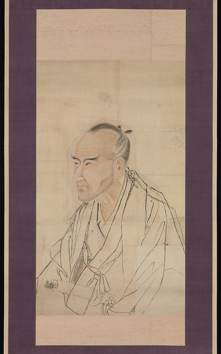 Sketch for the Portrait of Tachihara Suiken, Watanabe Kazan (Japanese, died 1841), Hanging scroll; ink and color on paper, Japan 