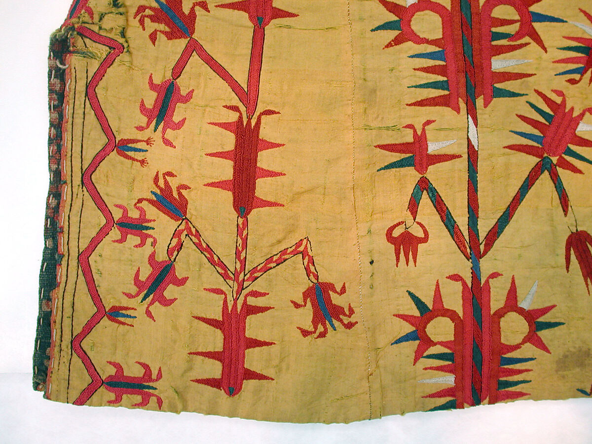 Robe (Chyrpy), Silk; embroidered in silk thread; cotton lining