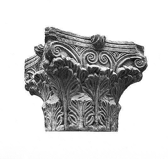 Capital with Acanthus Leaves, Limestone; carved
