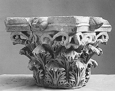 Capital with Acanthus Leaves, Marble; carved in relief