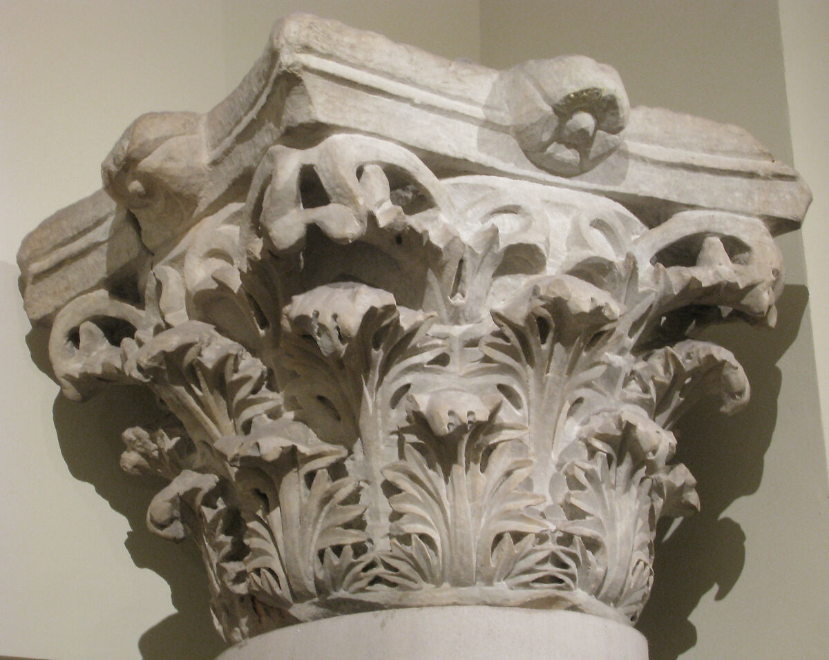 Capital with Acanthus Leaves, Marble; carved in relief 