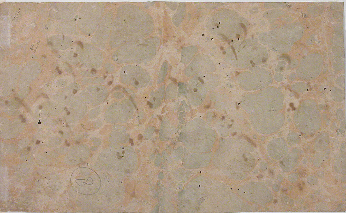 Panel of Nasta'liq Calligraphy, Sayyid Amir 'Ali (Iranian, born Tabriz, active in India mid-17th century), Black ink on marbled paper