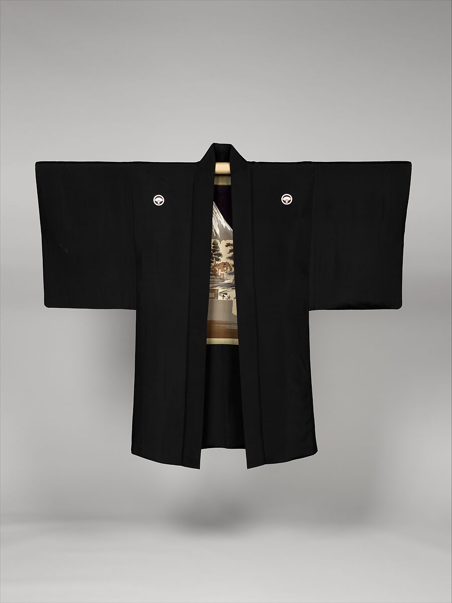 Man's Formal Jacket (Haori), Dye-patterned and painted plain-weave silk, Japan