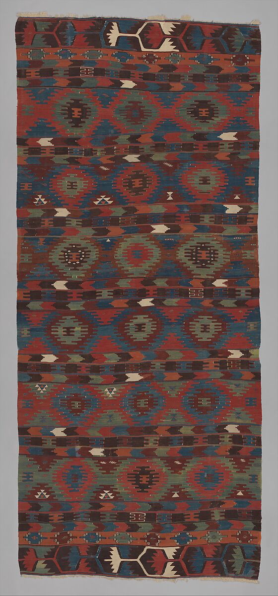 Carpet, Wool and cotton; tapestry-woven 