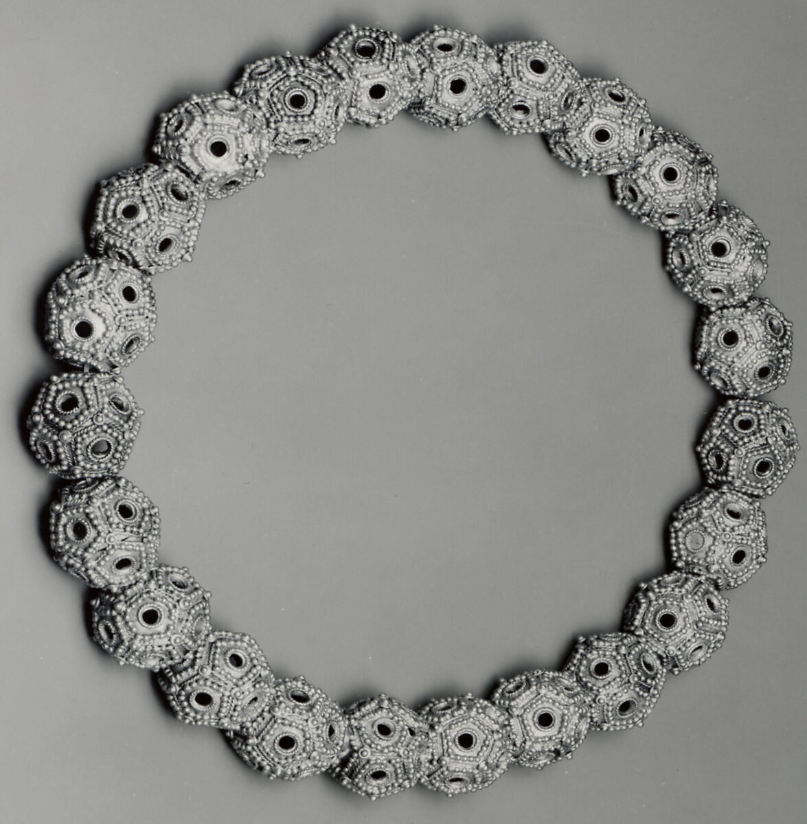 Necklace, Gold sheet; granulation, twisted wire