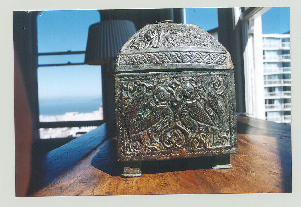 Casket, Brass; hammered in repoussé and chased