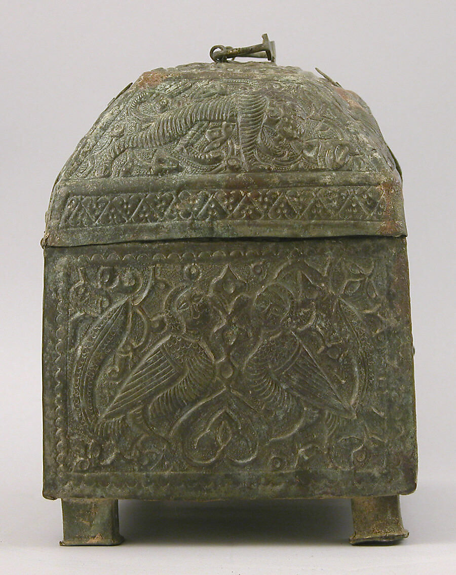 Casket, Brass; hammered in repoussé and chased