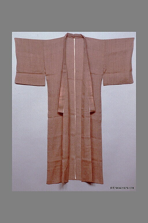Summer Kimono, Ramie plain-weave crepe with geometric warp and weft kasuri (ikat) patterning, Japan 
