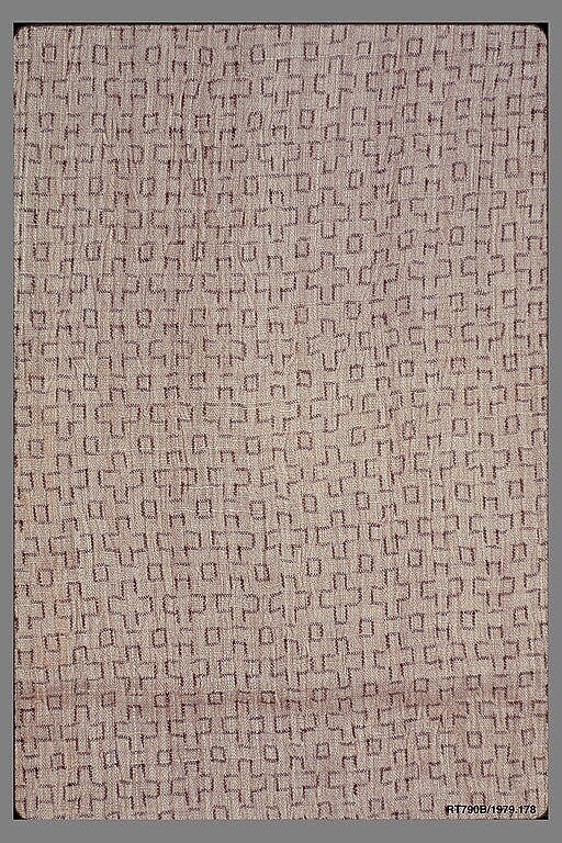 Summer Kimono, Ramie plain-weave crepe with geometric warp and weft kasuri (ikat) patterning, Japan