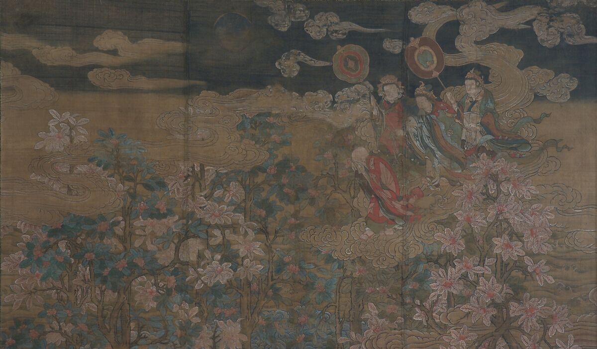 Death of the Historical Buddha (Nehan-zu), Hanging scroll; ink, color, and gold on silk, Japan