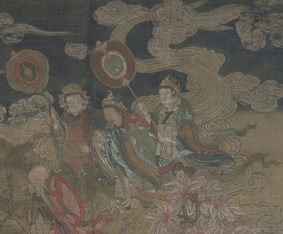 Death of the Historical Buddha (Nehan-zu), Hanging scroll; ink, color, and gold on silk, Japan