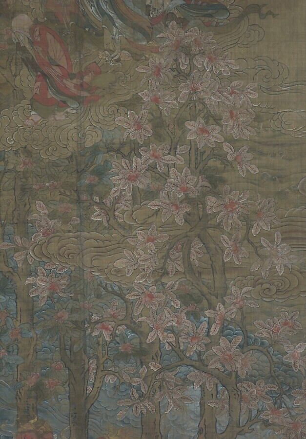 Death of the Historical Buddha (Nehan-zu), Hanging scroll; ink, color, and gold on silk, Japan