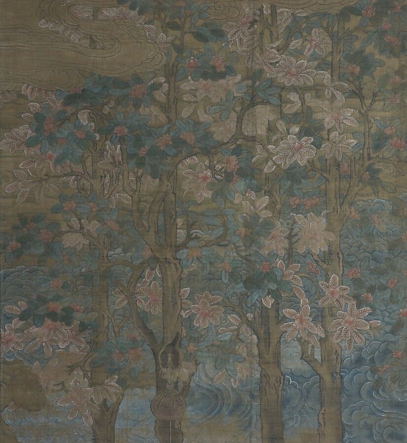 Death of the Historical Buddha (Nehan-zu), Hanging scroll; ink, color, and gold on silk, Japan