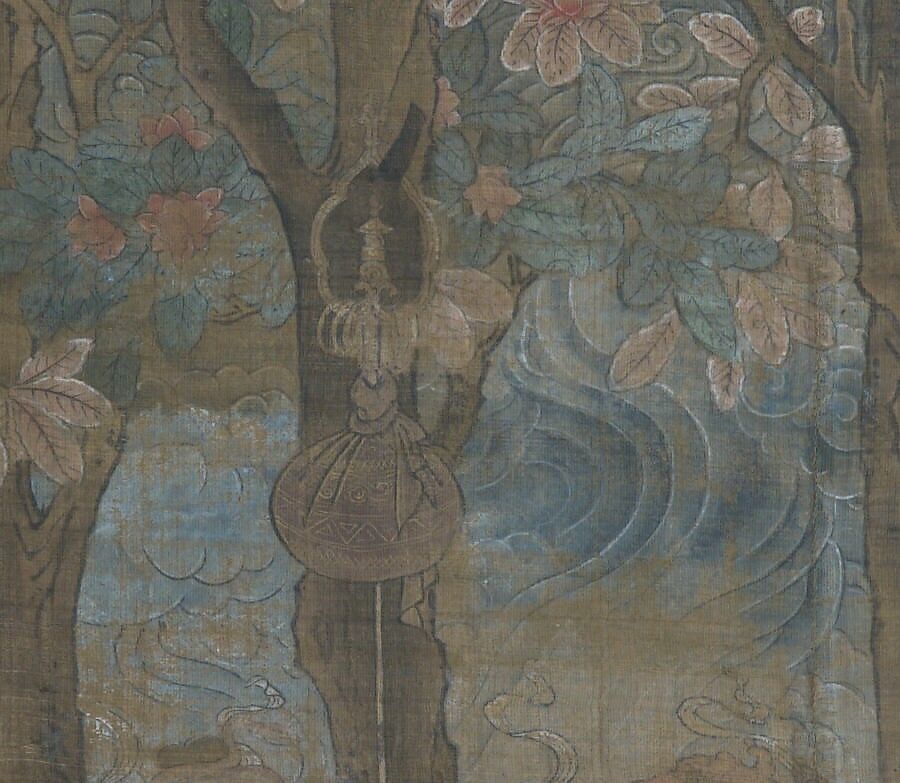 Death of the Historical Buddha (Nehan-zu), Hanging scroll; ink, color, and gold on silk, Japan