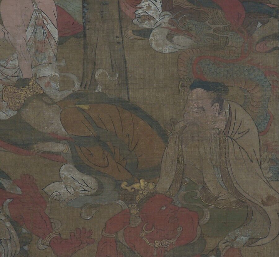 Death of the Historical Buddha (Nehan-zu), Hanging scroll; ink, color, and gold on silk, Japan