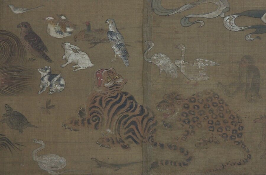 Death of the Historical Buddha (Nehan-zu), Hanging scroll; ink, color, and gold on silk, Japan