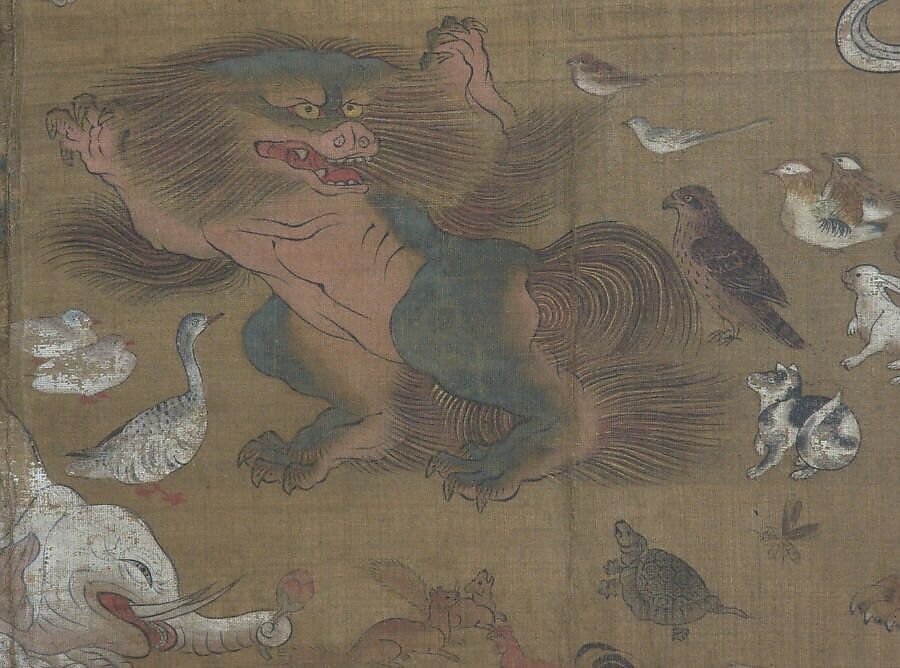 Death of the Historical Buddha (Nehan-zu), Hanging scroll; ink, color, and gold on silk, Japan