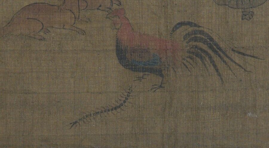 Death of the Historical Buddha (Nehan-zu), Hanging scroll; ink, color, and gold on silk, Japan