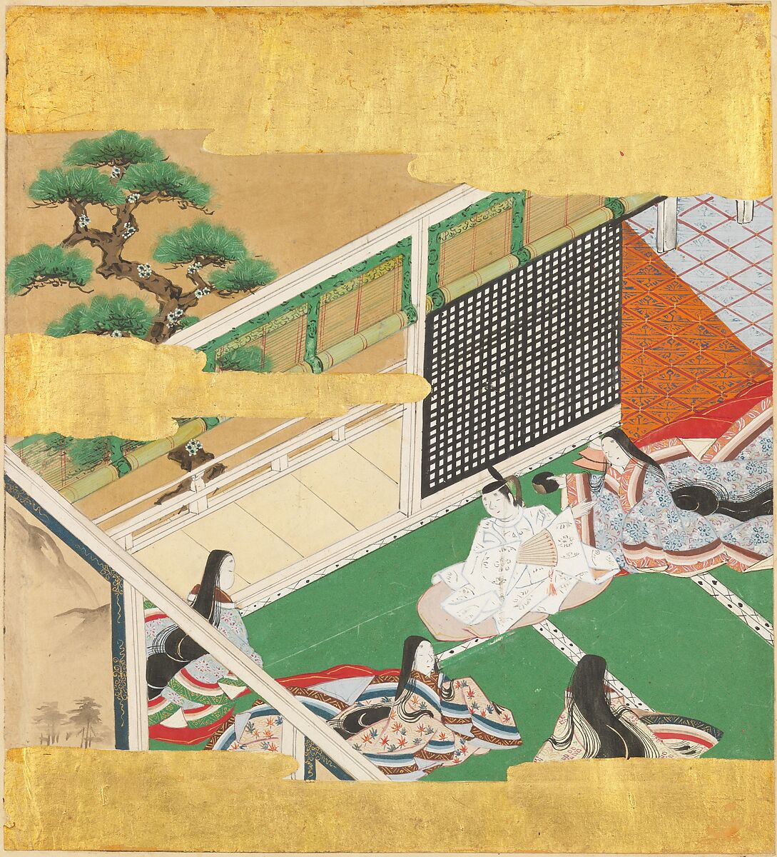 The Tale of Genji (Genji Monogatari), Formerly attributed to Tosa Mitsusada (Japanese, 1738–1806), Set of twenty-four album leaves; ink, color, and gold on paper, Japan