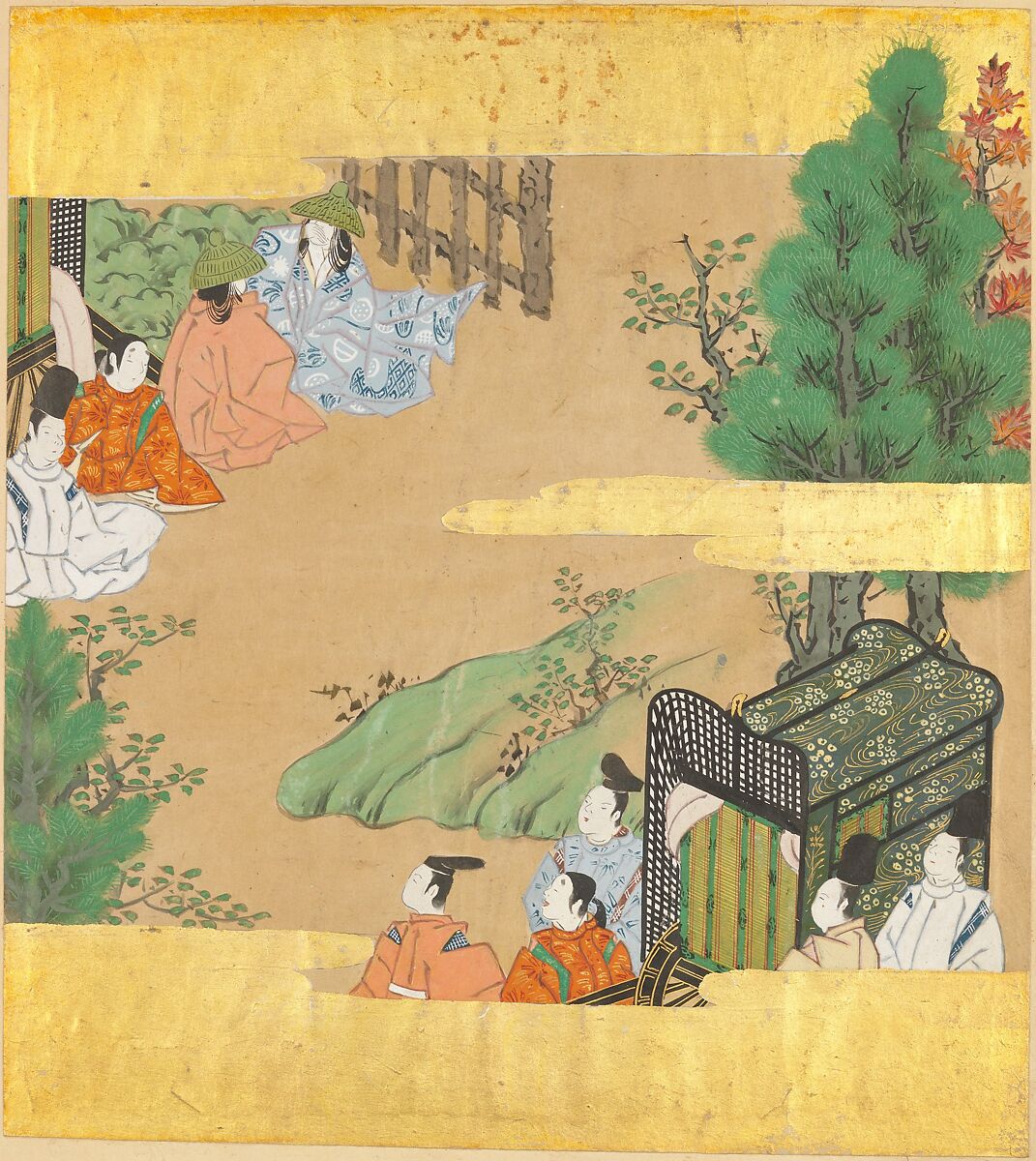 The Tale of Genji (Genji Monogatari), Formerly attributed to Tosa Mitsusada (Japanese, 1738–1806), Set of twenty-four album leaves; ink, color, and gold on paper, Japan