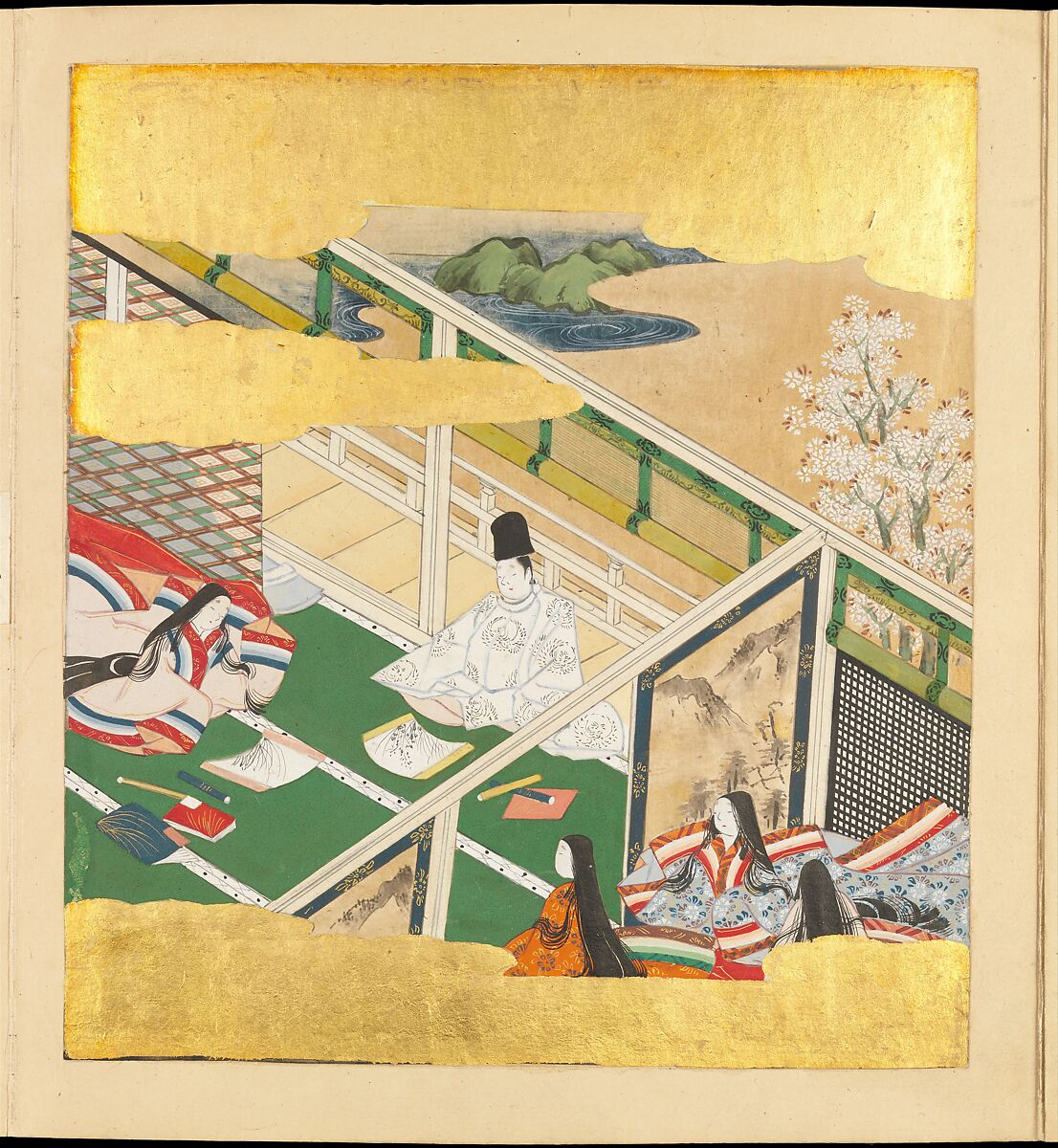 The Tale of Genji (Genji Monogatari), Formerly attributed to Tosa Mitsusada (Japanese, 1738–1806), Set of twenty-four album leaves; ink, color, and gold on paper, Japan