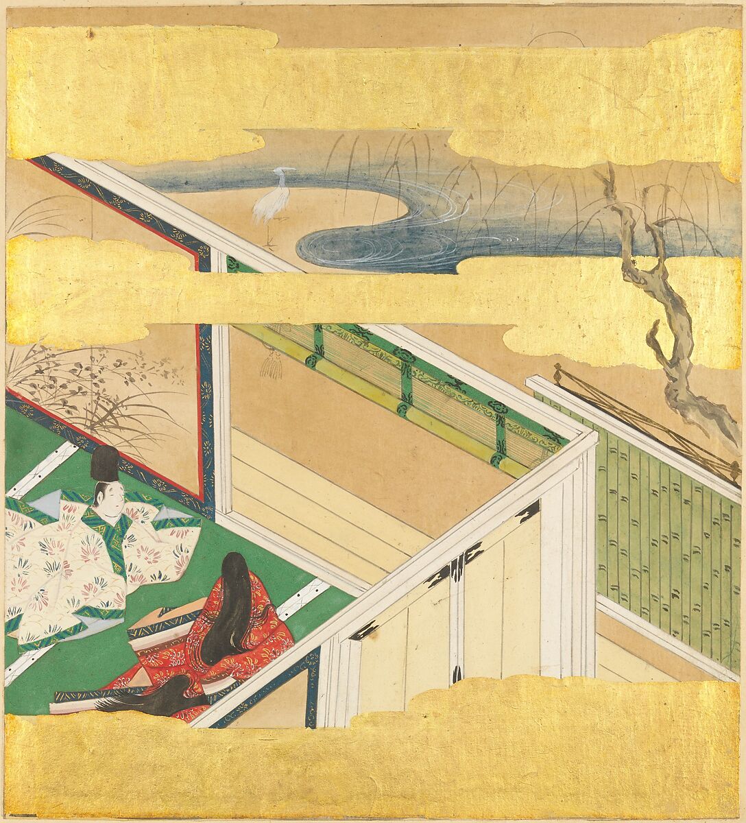 The Tale of Genji (Genji Monogatari), Formerly attributed to Tosa Mitsusada (Japanese, 1738–1806), Set of twenty-four album leaves; ink, color, and gold on paper, Japan