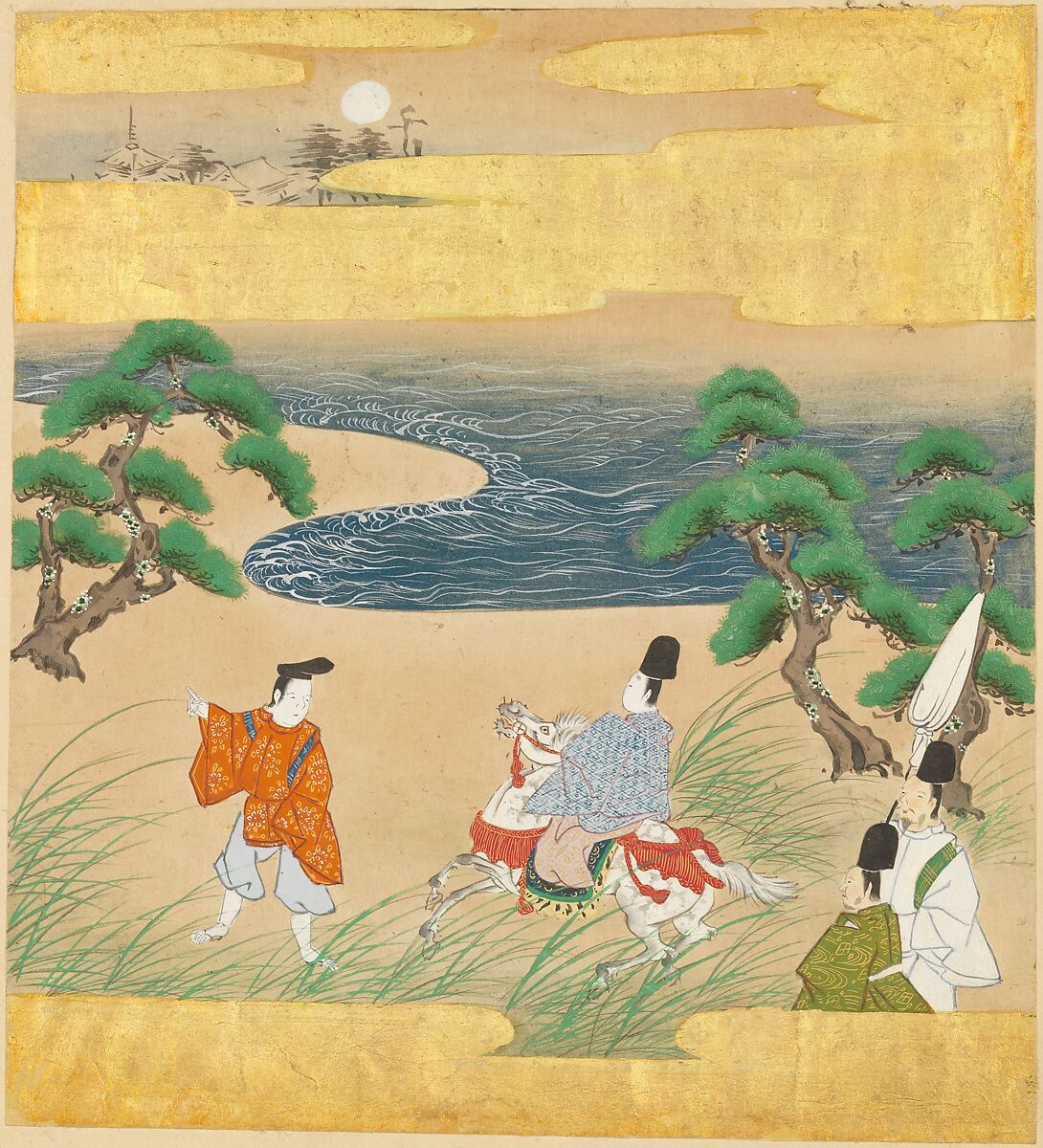 The Tale of Genji (Genji Monogatari), Formerly attributed to Tosa Mitsusada (Japanese, 1738–1806), Set of twenty-four album leaves; ink, color, and gold on paper, Japan