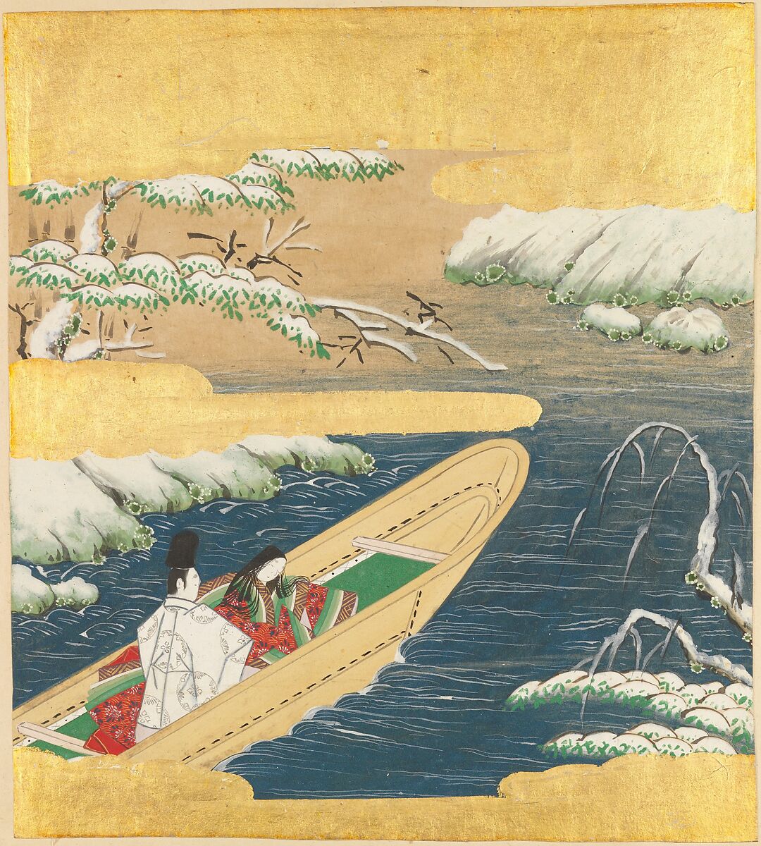 The Tale of Genji (Genji Monogatari), Formerly attributed to Tosa Mitsusada (Japanese, 1738–1806), Set of twenty-four album leaves; ink, color, and gold on paper, Japan