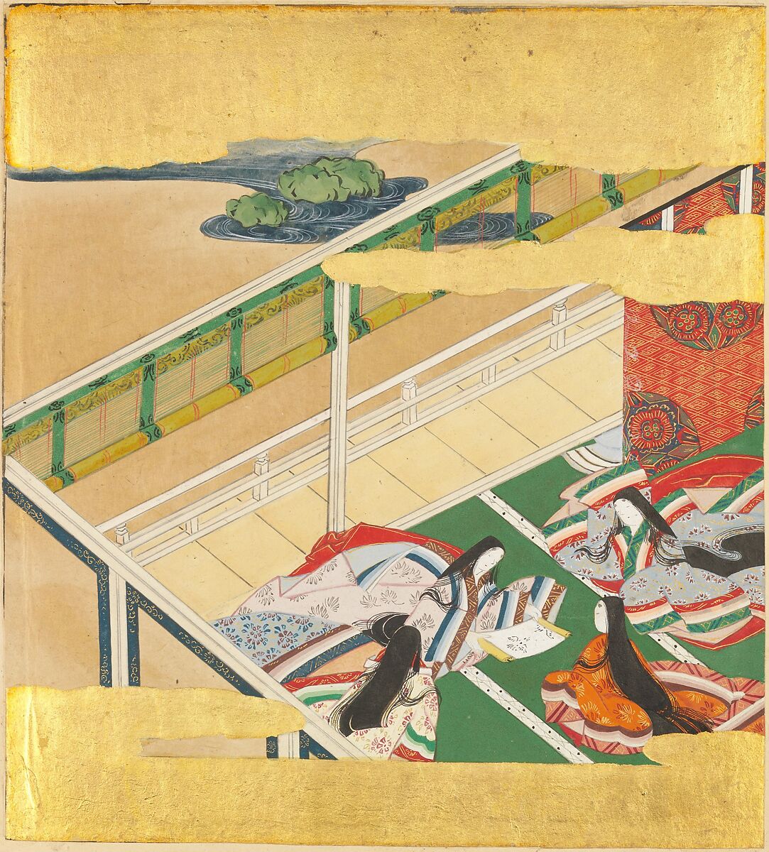 The Tale of Genji (Genji Monogatari), Formerly attributed to Tosa Mitsusada (Japanese, 1738–1806), Set of twenty-four album leaves; ink, color, and gold on paper, Japan