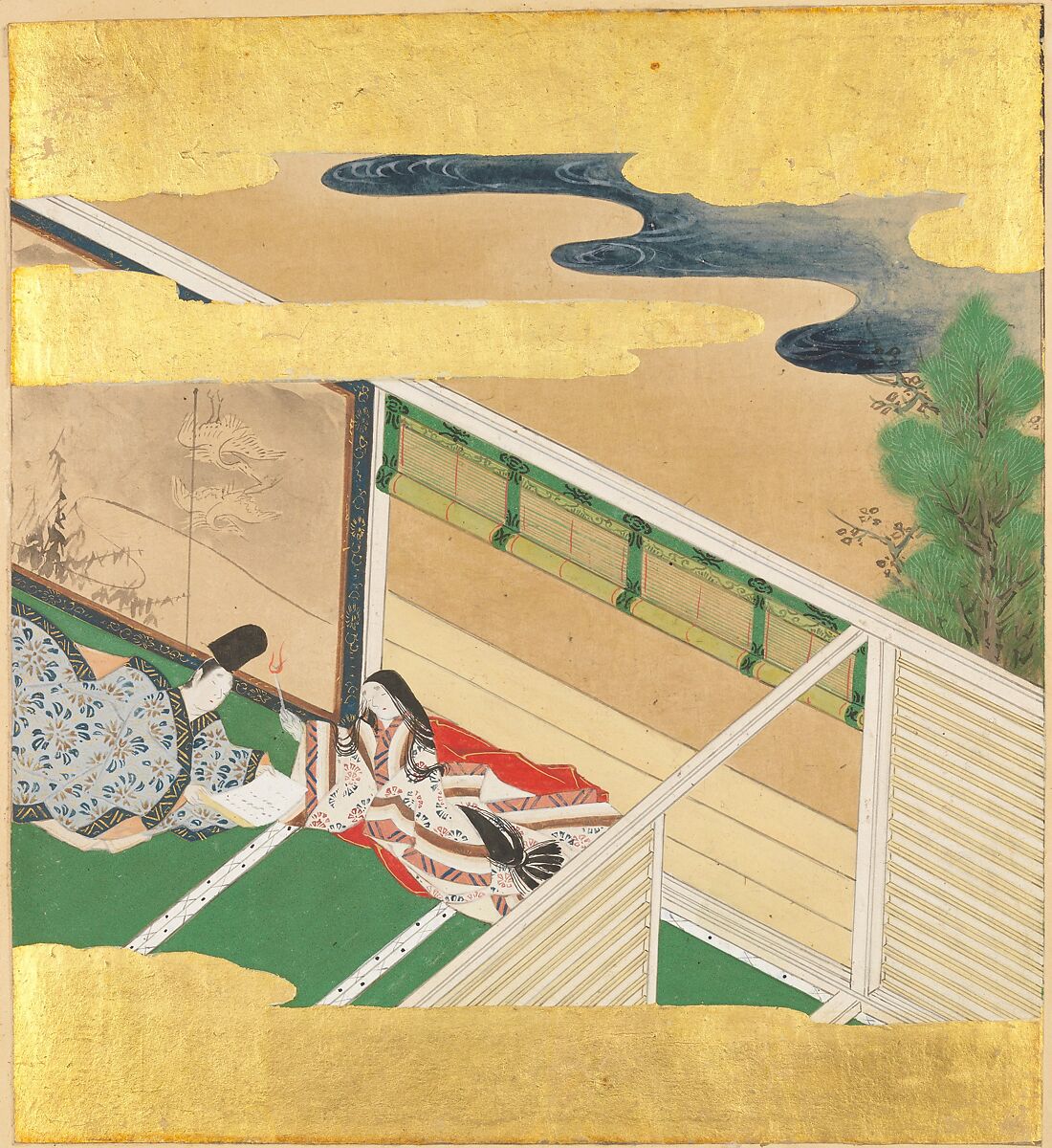 The Tale of Genji (Genji Monogatari), Formerly attributed to Tosa Mitsusada (Japanese, 1738–1806), Set of twenty-four album leaves; ink, color, and gold on paper, Japan